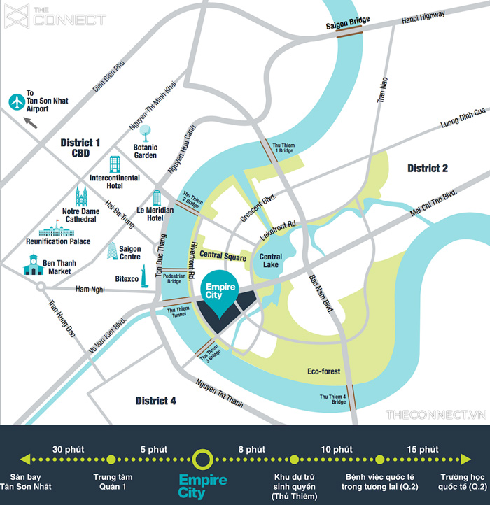 Vị trí dự án Empire City Thủ Thiêm Quận 2