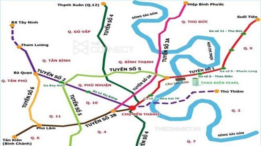Ban do he thong cac tuyen metro tphcm