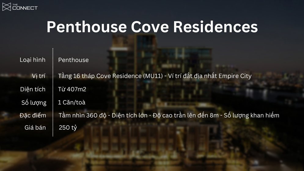 Thong tin can ho penthouse cove residences